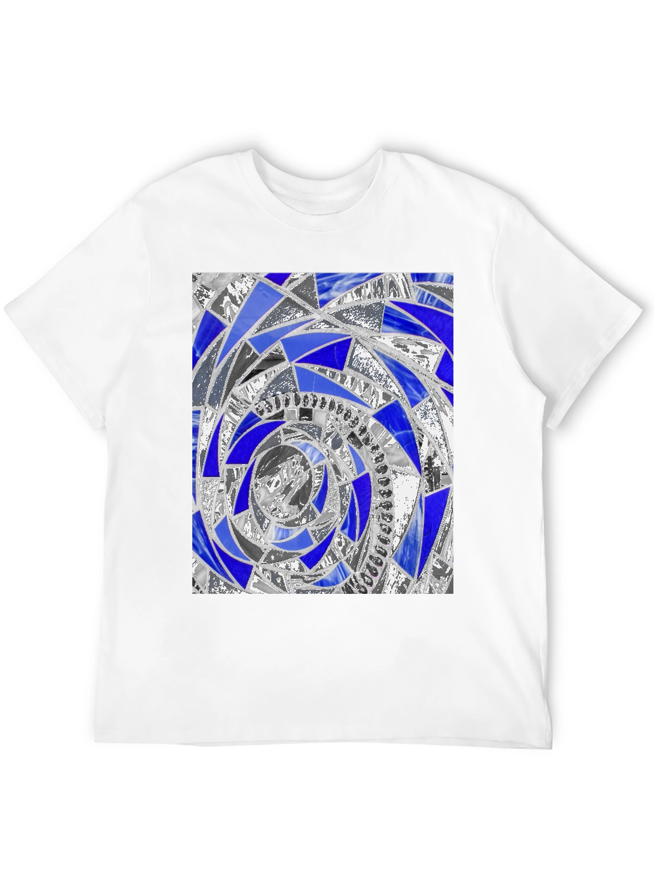 Abstract Mosaic Spiral Graphic Tee - Modern Art T-Shirt