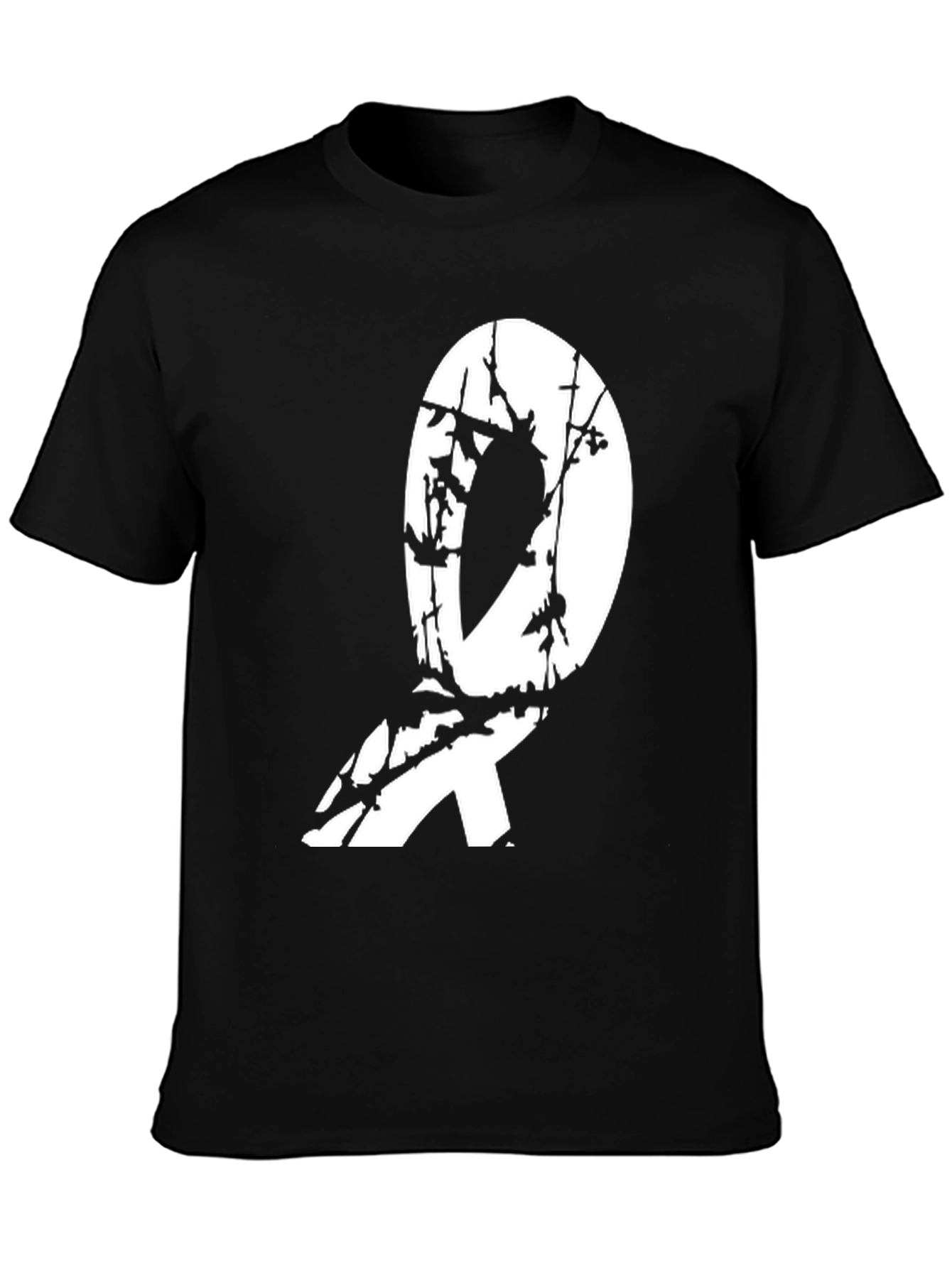 Black T-Shirt with Awareness Ribbon Graphic