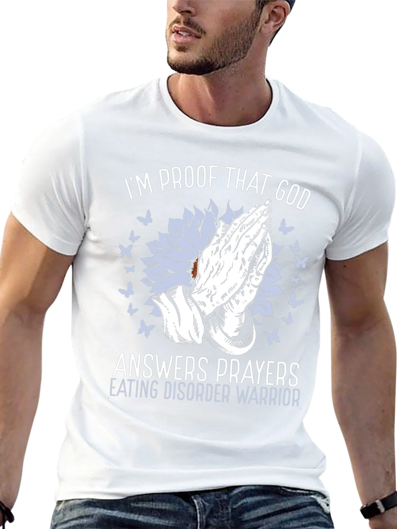 God Answers Prayers Eating Disorder Warrior T-Shirt
