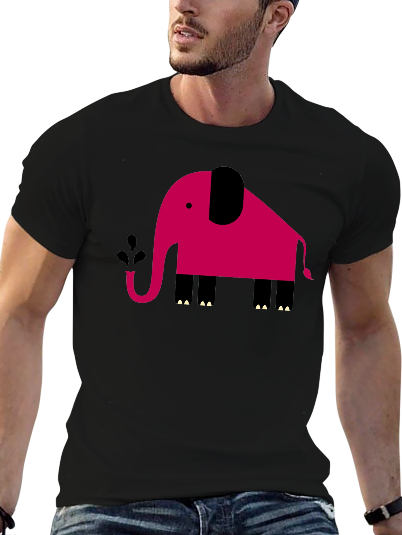 Modern Geometric Elephant Graphic Tee