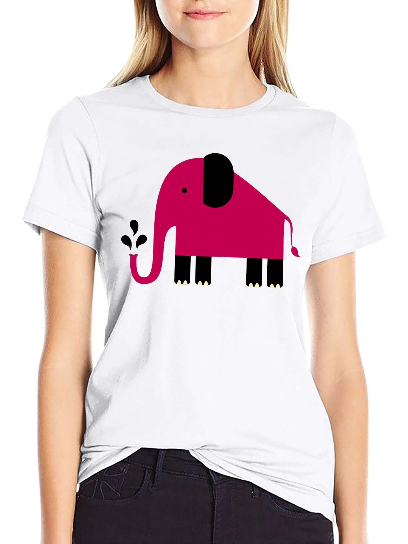 Modern Geometric Elephant Graphic Tee
