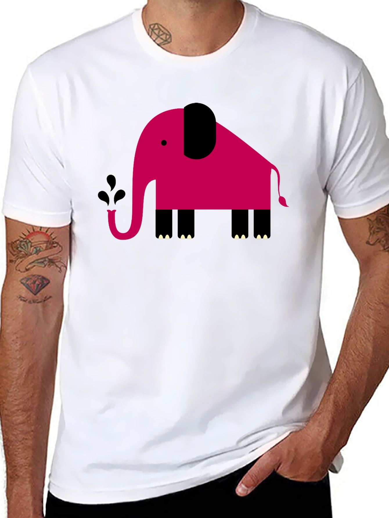 Modern Geometric Elephant Graphic Tee
