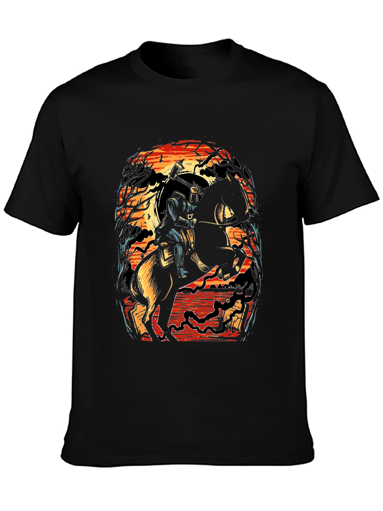 Headless Horseman Graphic Tee - Halloween Spooky Shirt