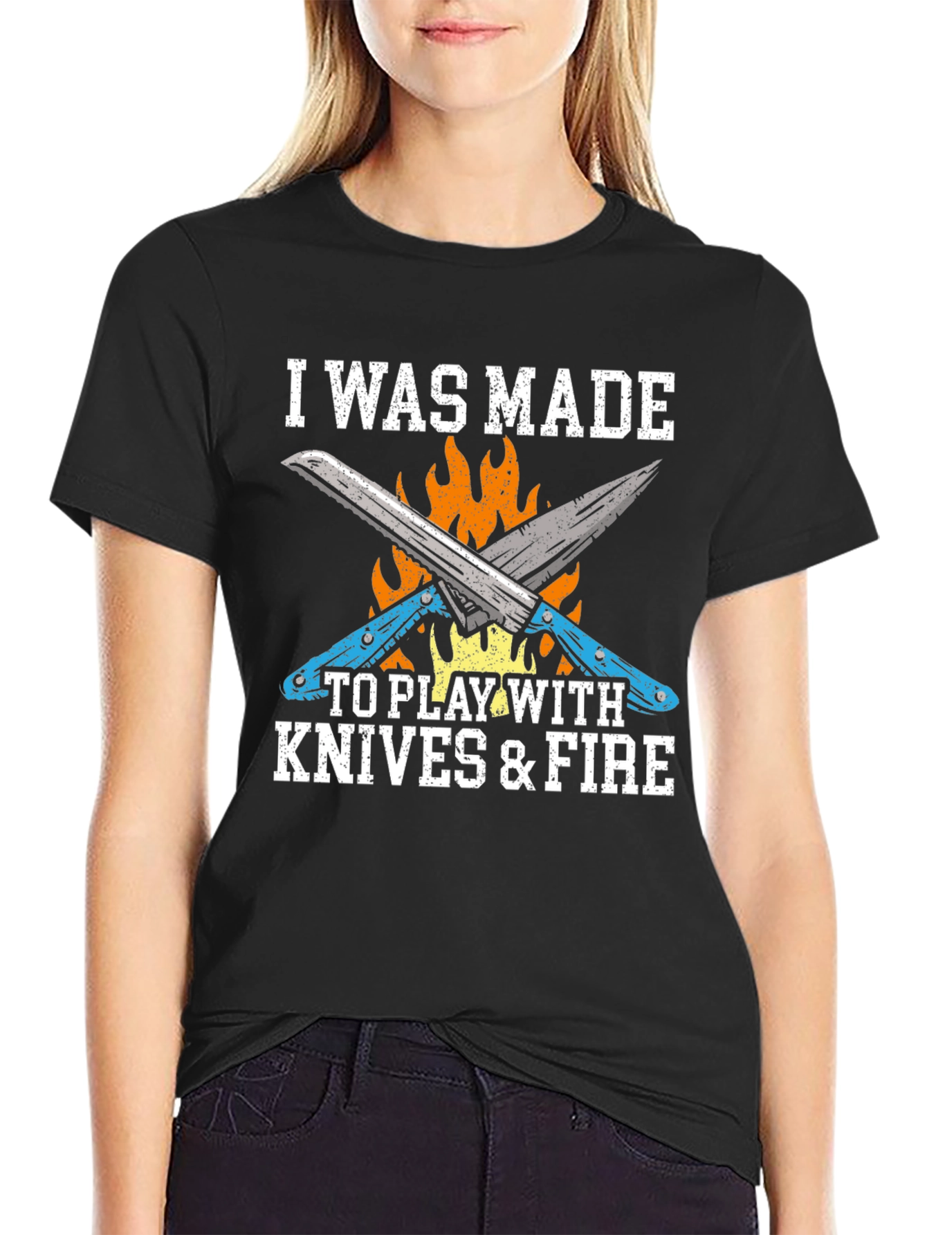 Knives & Fire Graphic Tee - Chef Cook BBQ