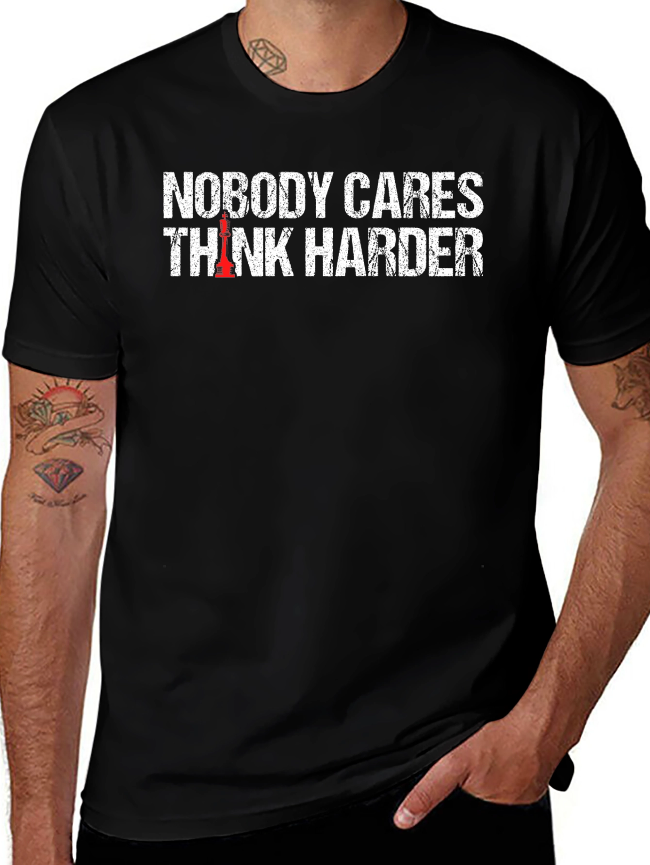 Nobody Cares Think Harder Chess T-Shirt