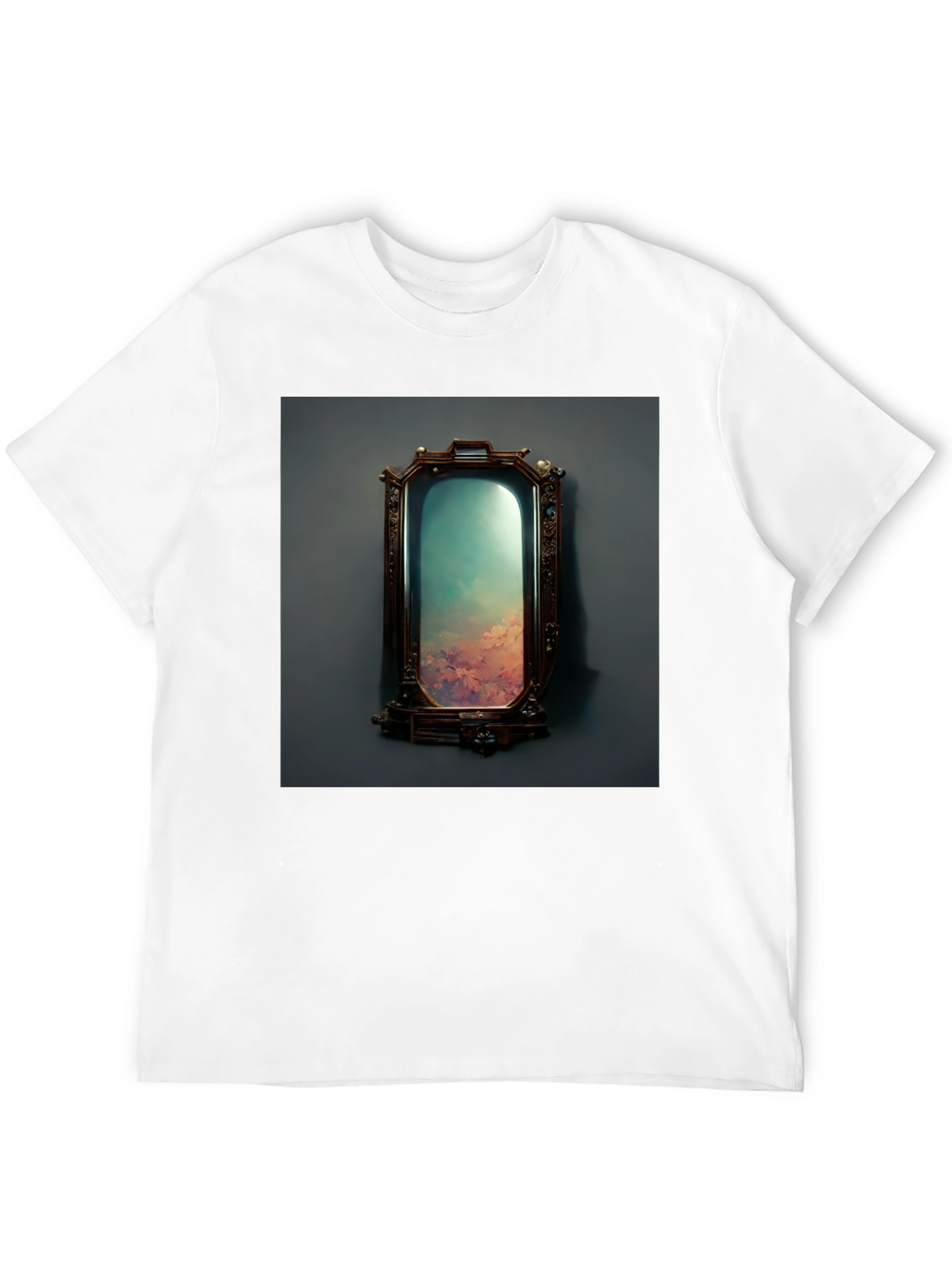 Surreal Mirror Image Graphic Tee - Black