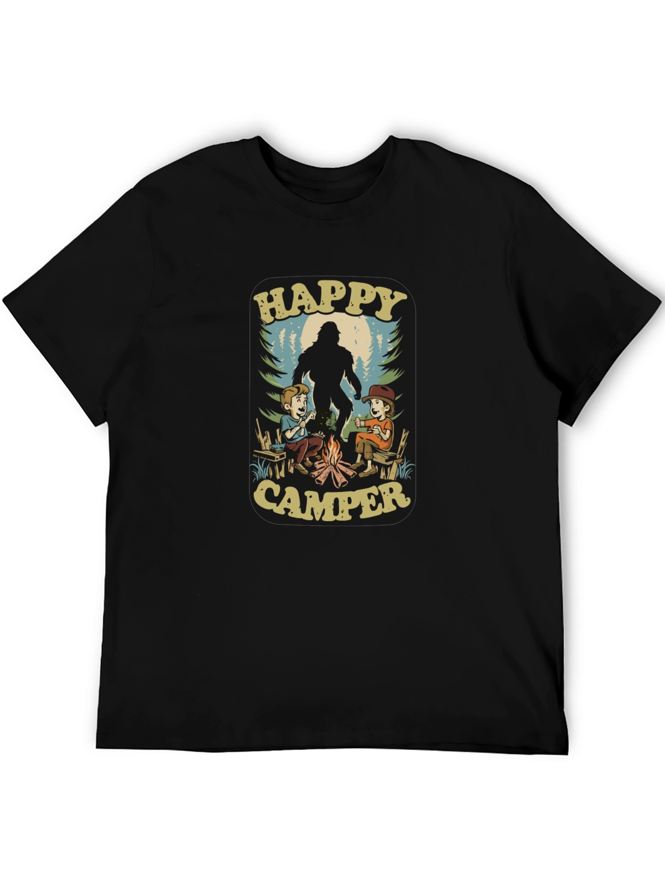 Happy Camper Bigfoot T-Shirt - Black