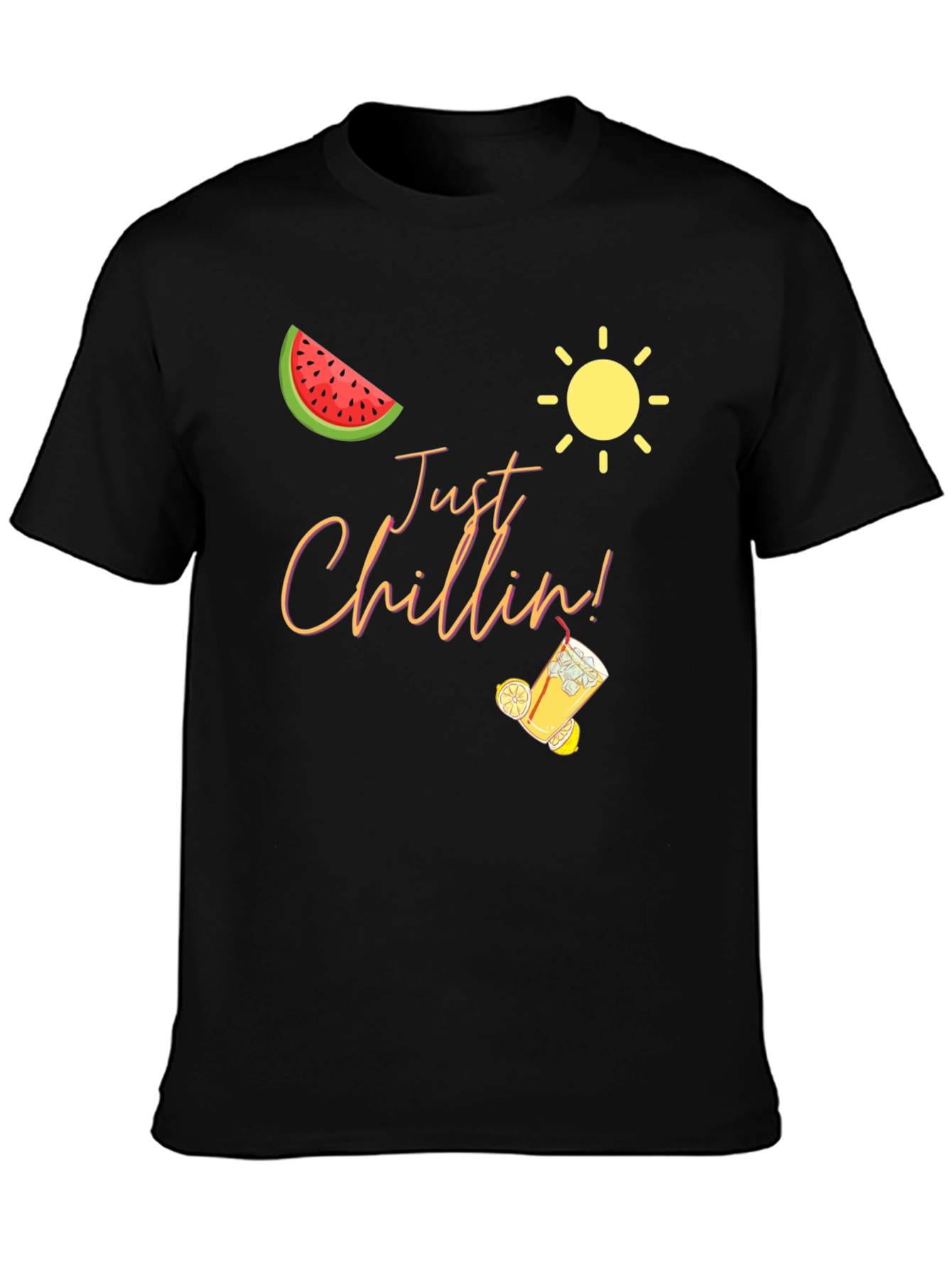 Just Chillin Graphic Black T-Shirt