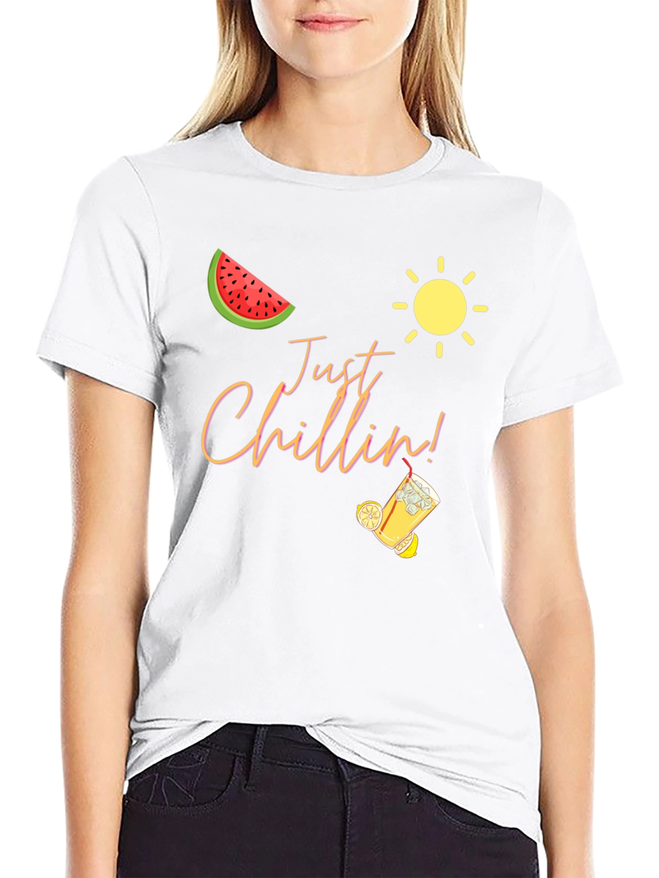 Just Chillin Graphic Black T-Shirt