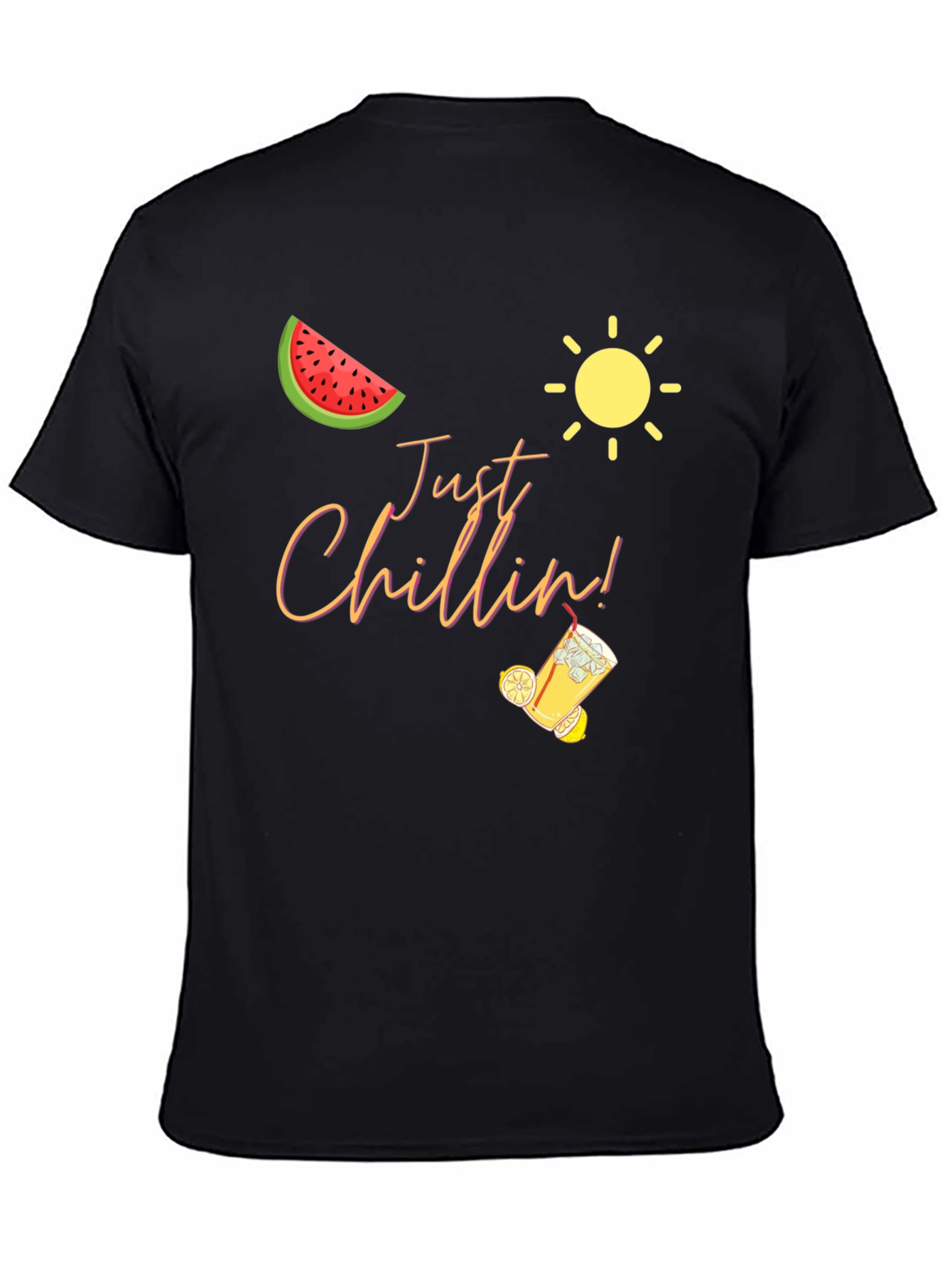 Just Chillin Graphic Black T-Shirt