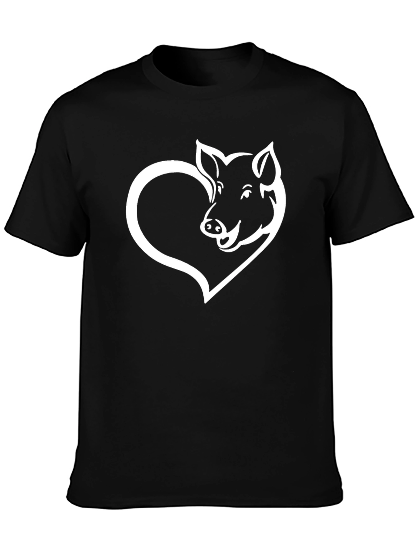 Boar Heart Graphic T-Shirt - Black