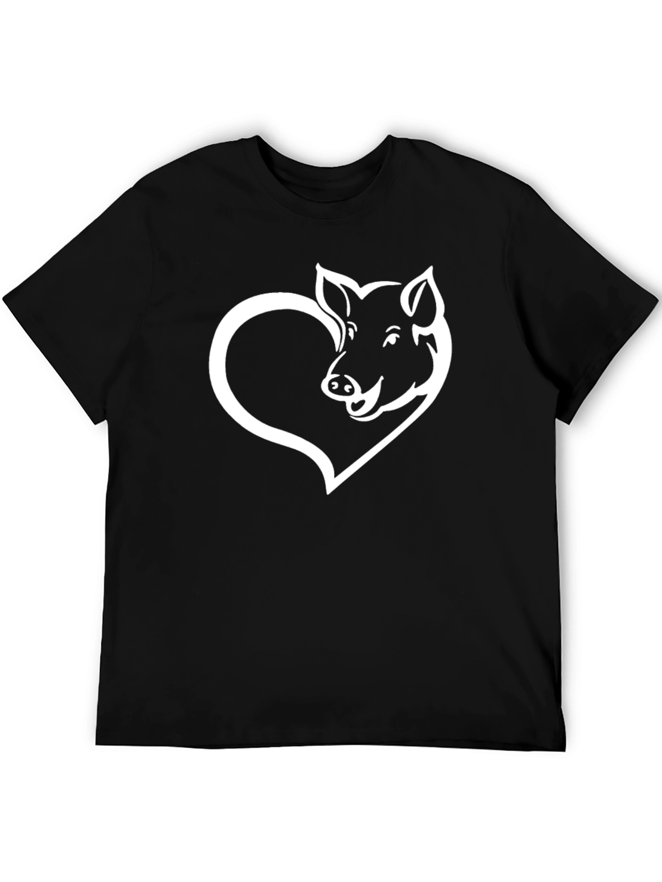 Boar Heart Graphic T-Shirt - Black