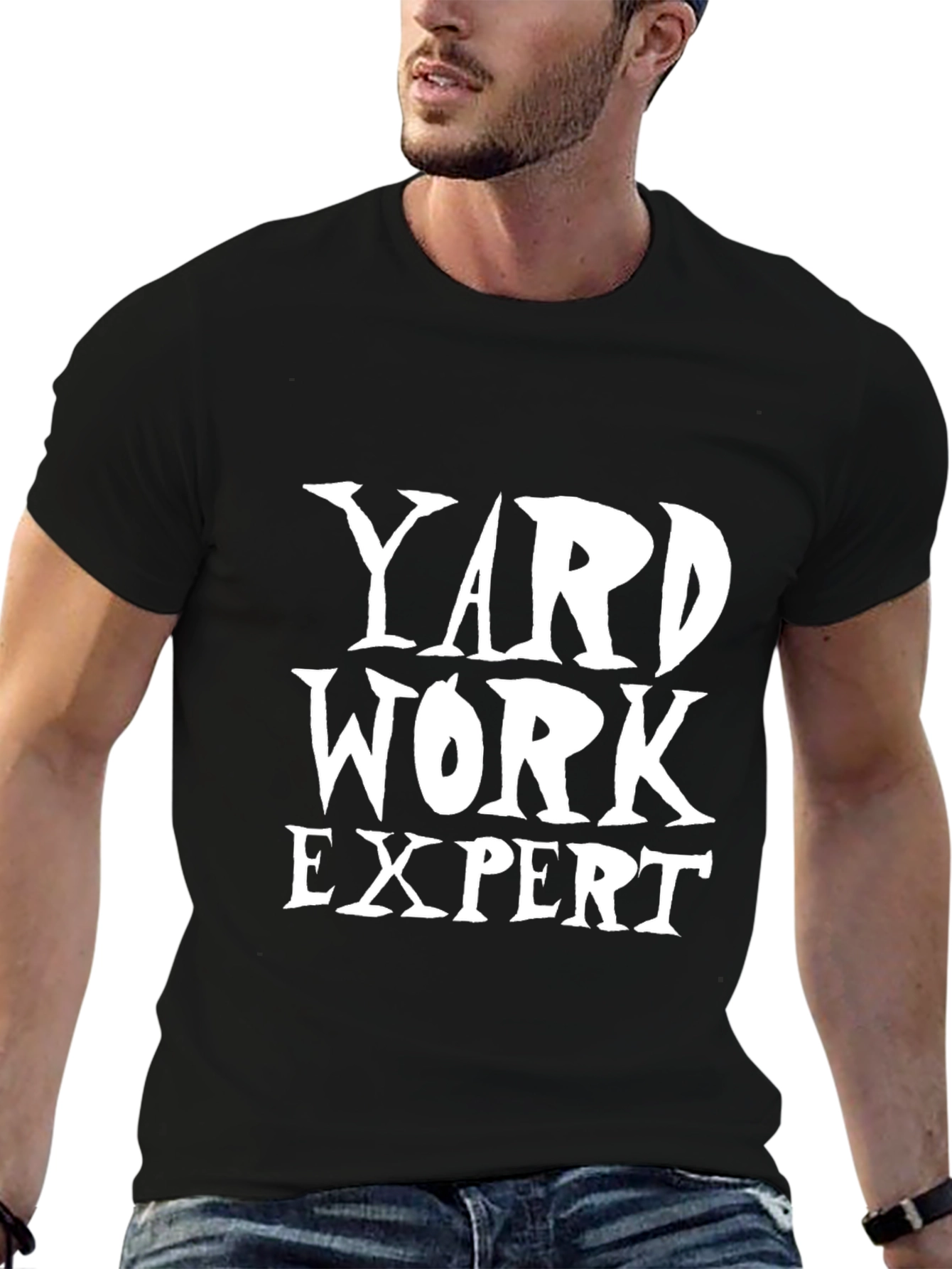 Yard Work Expert T-Shirt - Black Cotton Tee