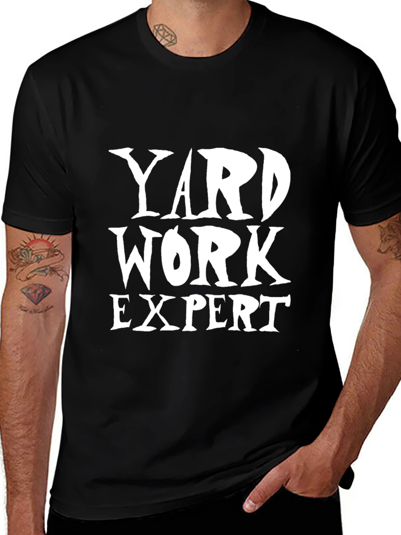 Yard Work Expert T-Shirt - Black Cotton Tee