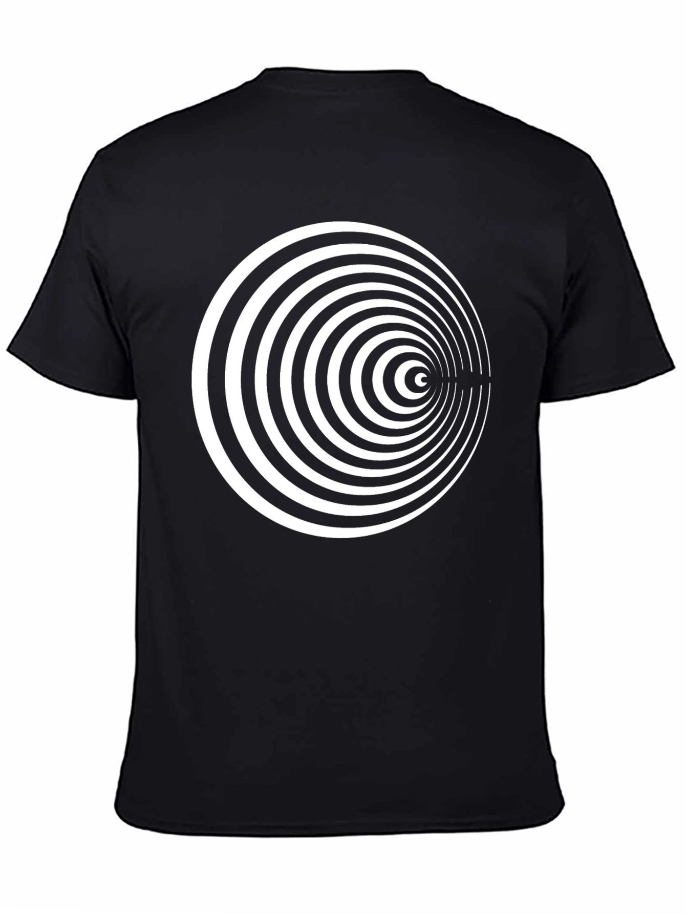 Hypnotic Circle Graphic Tee - Black Cotton Blend