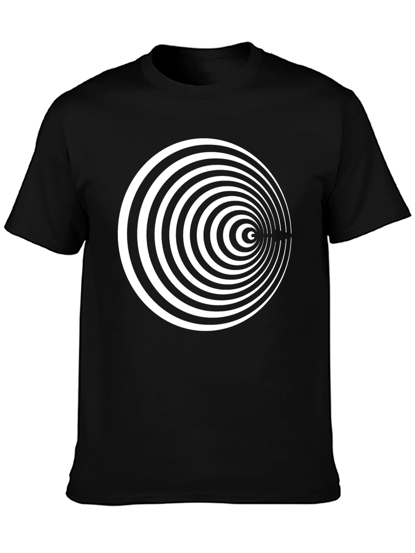 Hypnotic Circle Graphic Tee - Black Cotton Blend