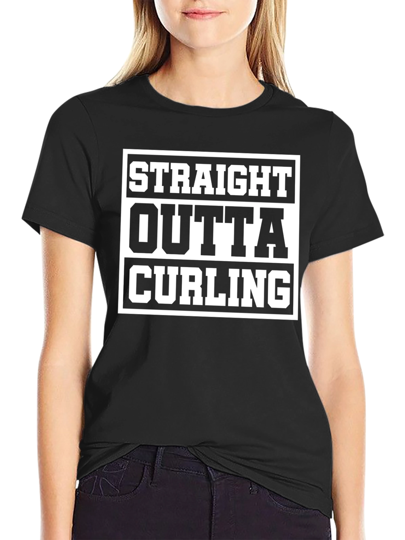 Straight Outta Curling T-Shirt - Funny Sport Tee
