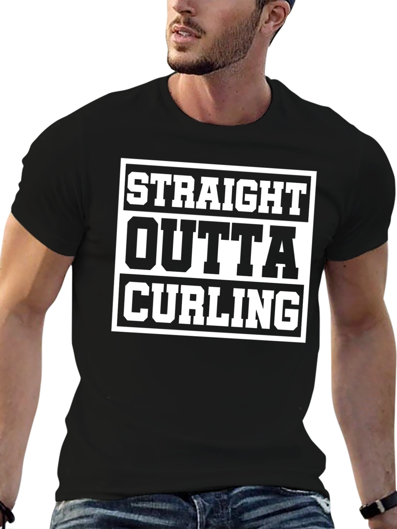 Straight Outta Curling T-Shirt - Funny Sport Tee