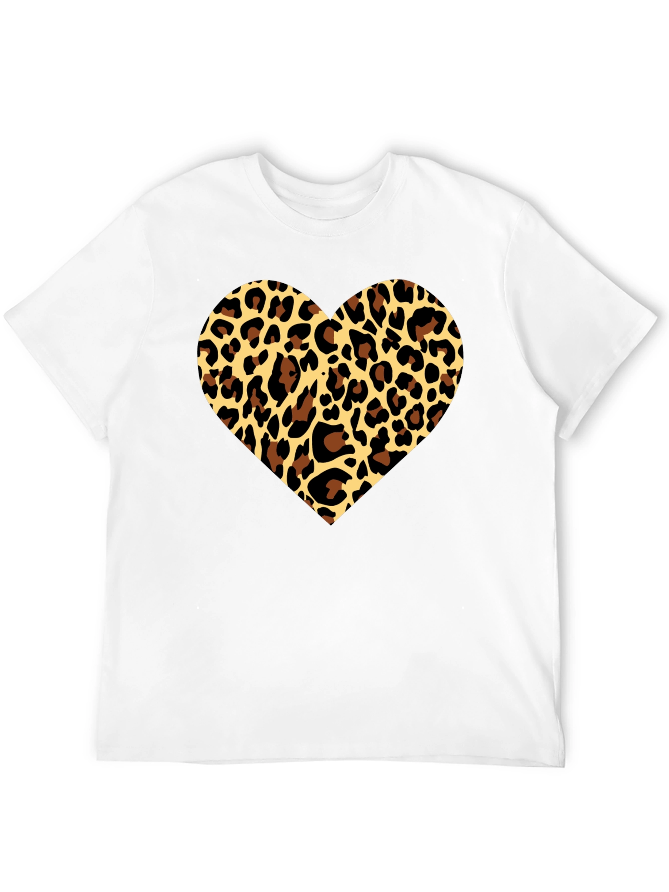 Leopard Heart Graphic Tee - Stylish Mens Black T-Shirt