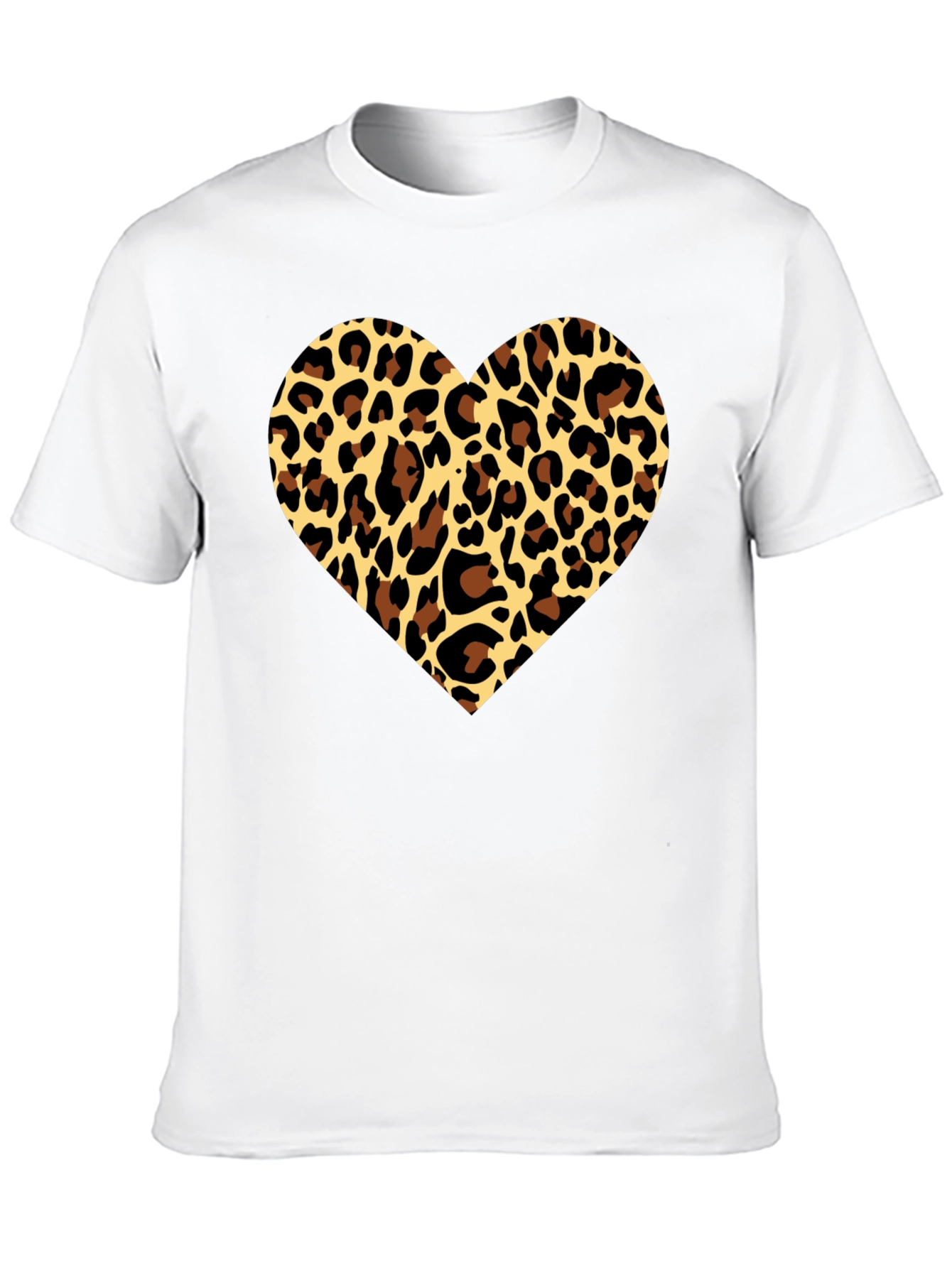 Leopard Heart Graphic Tee - Stylish Mens Black T-Shirt