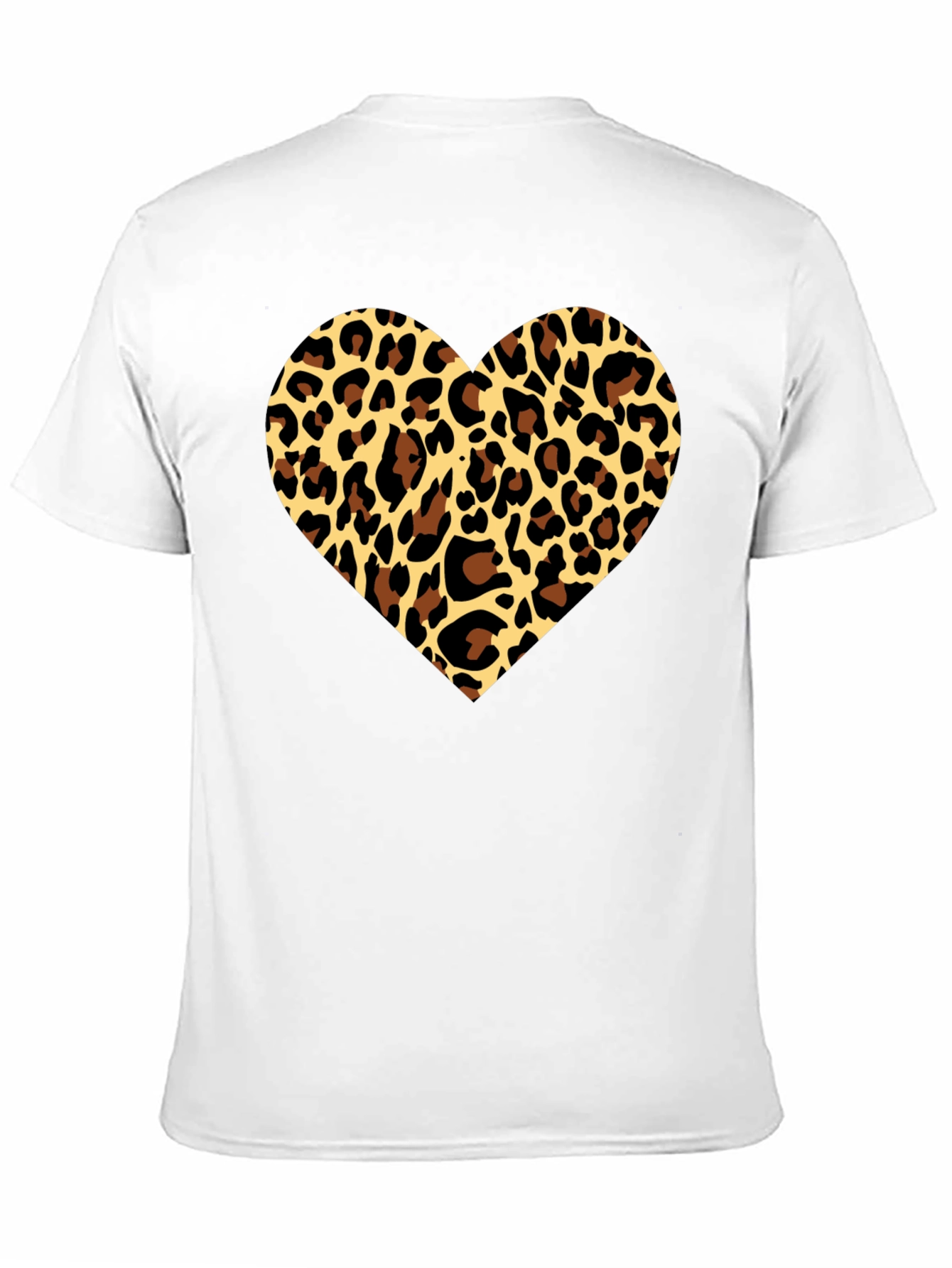 Leopard Heart Graphic Tee - Stylish Mens Black T-Shirt