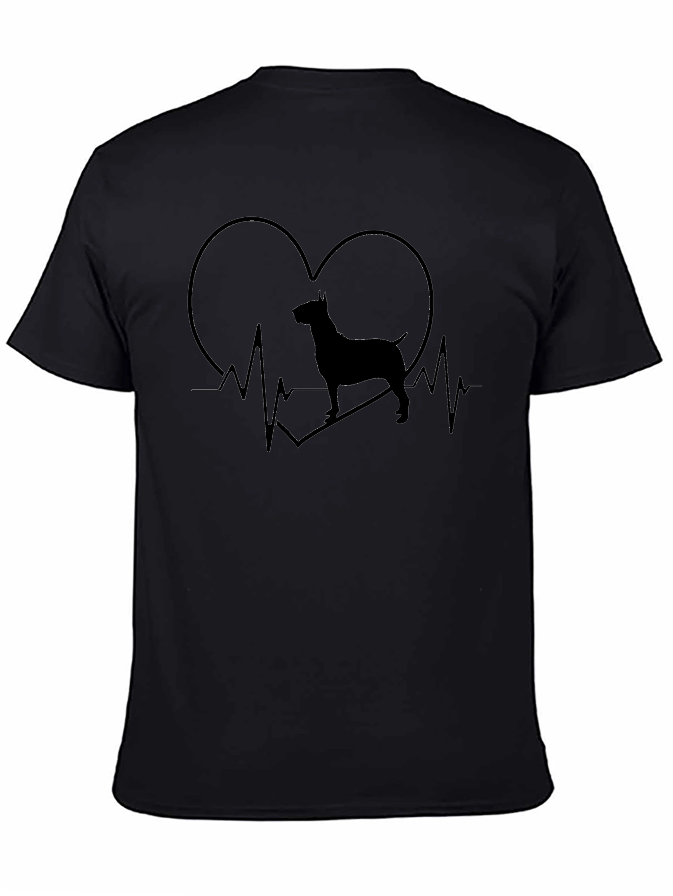 Dog Heartbeat T-Shirt - Mens Black Graphic Tee