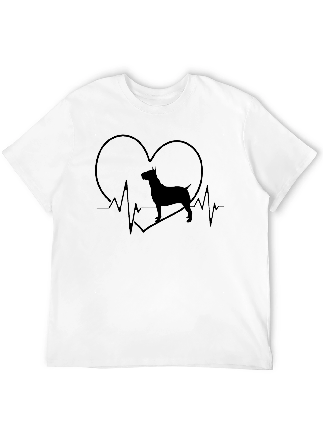 Dog Heartbeat T-Shirt - Mens Black Graphic Tee