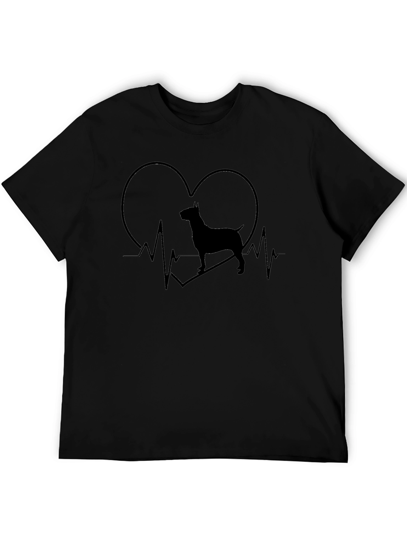 Dog Heartbeat T-Shirt - Mens Black Graphic Tee