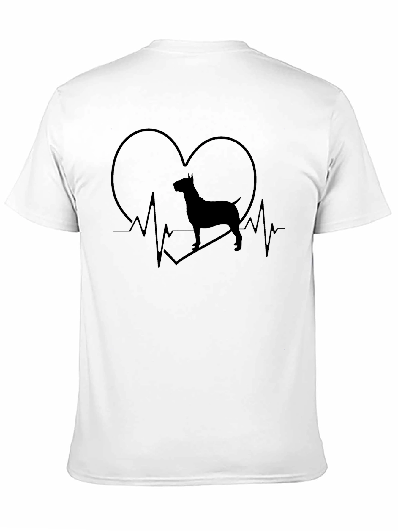 Dog Heartbeat T-Shirt - Mens Black Graphic Tee
