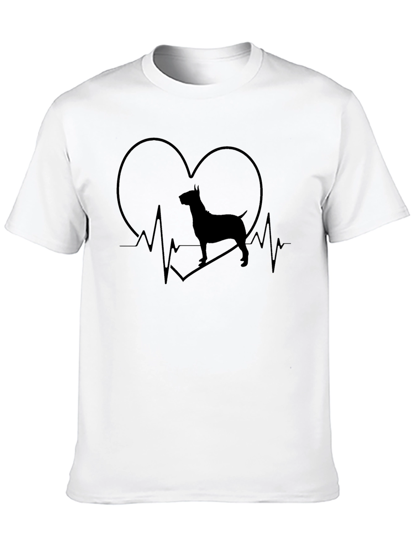 Dog Heartbeat T-Shirt - Mens Black Graphic Tee