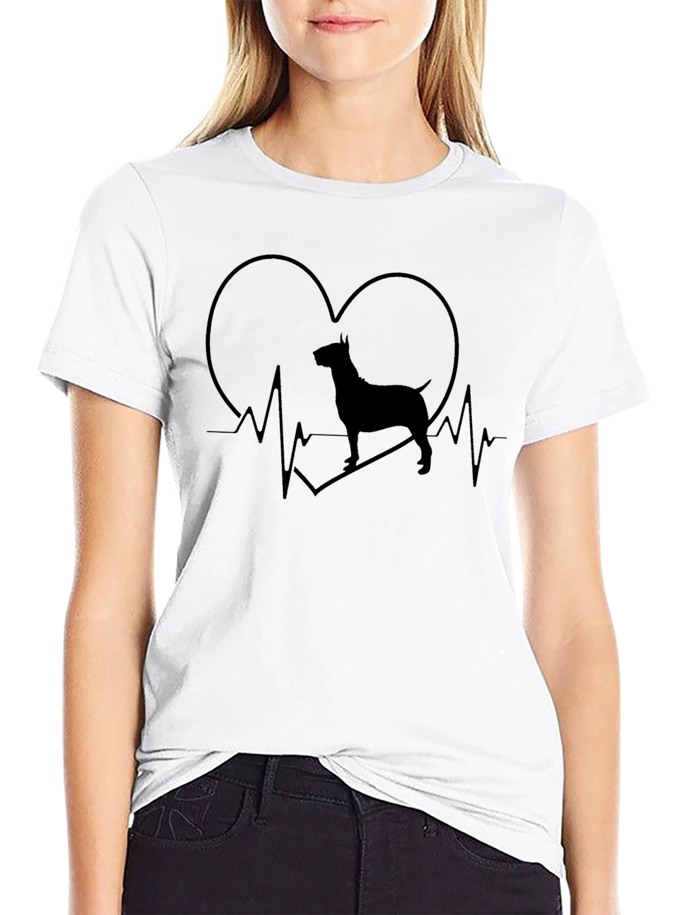 Dog Heartbeat T-Shirt - Mens Black Graphic Tee