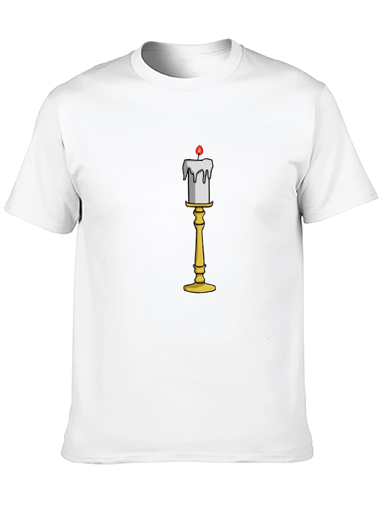 Candle Stand Graphic Tee - Soft Black Cotton Shirt