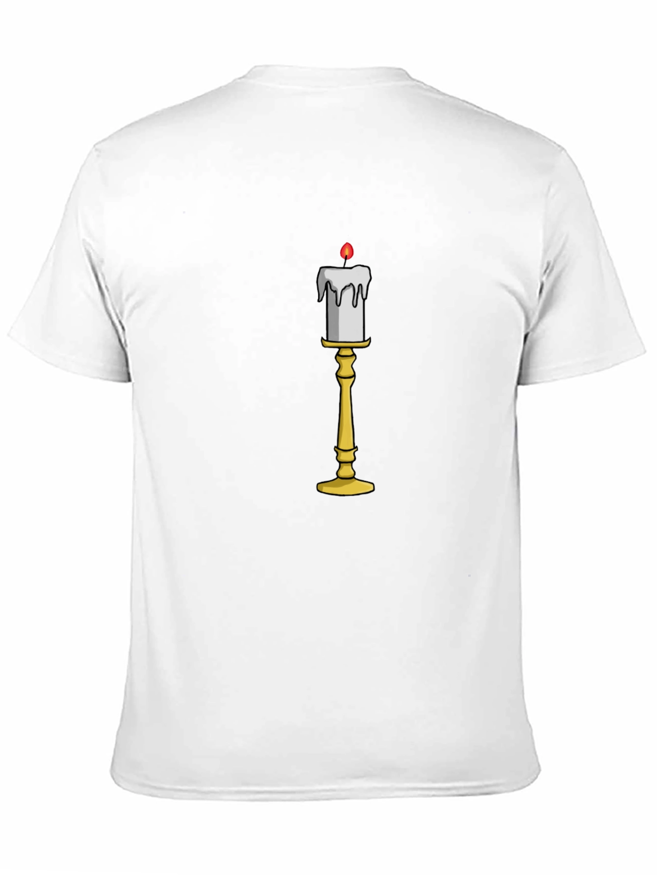 Candle Stand Graphic Tee - Soft Black Cotton Shirt