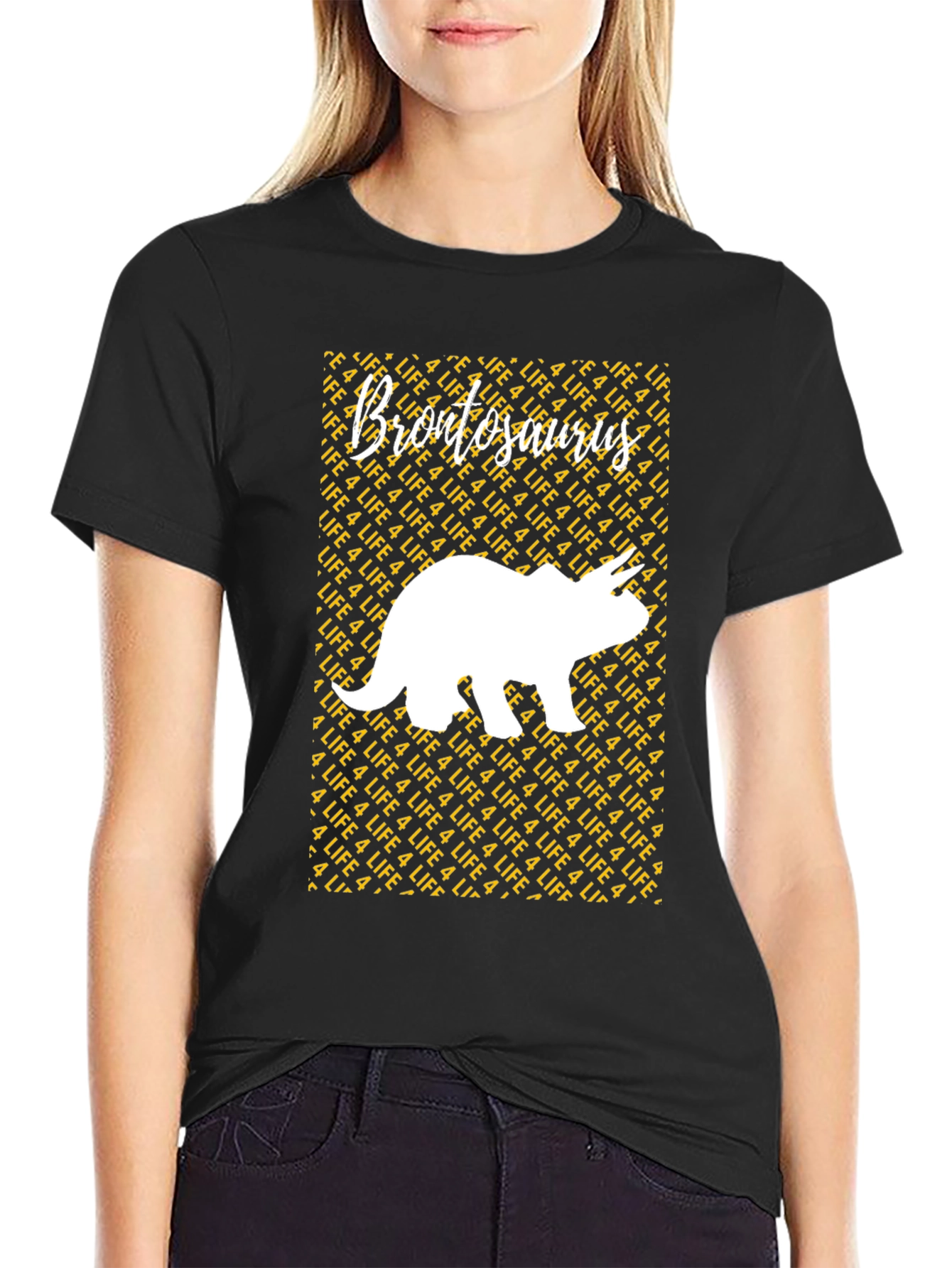 Brontosaurus 4 Life Graphic Tee - Black