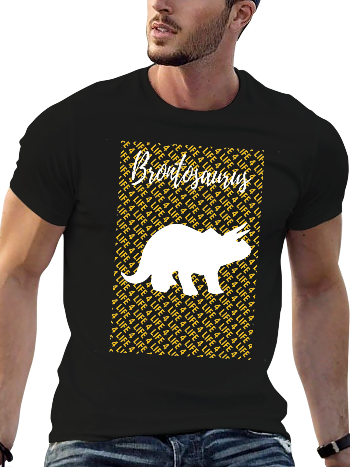 Brontosaurus 4 Life Graphic Tee - Black