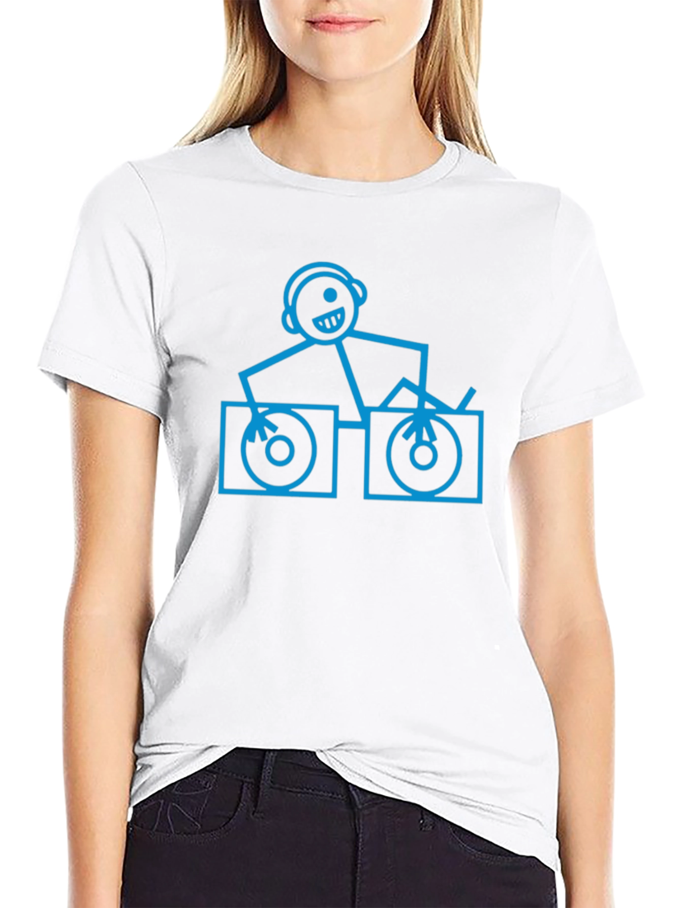 DJ Stick Figure Graphic T-Shirt