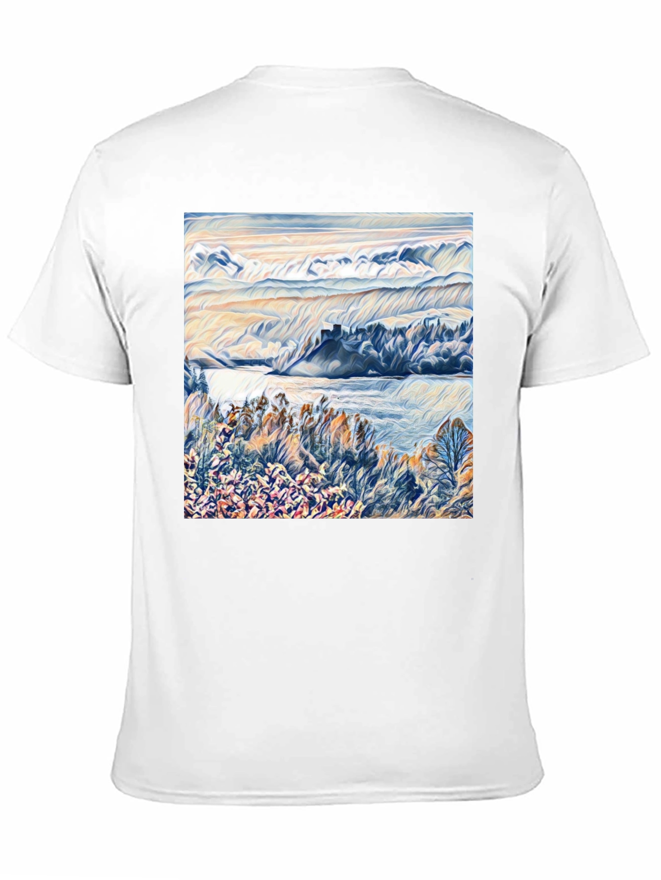 Scenic Landscape Graphic Print Black T-Shirt