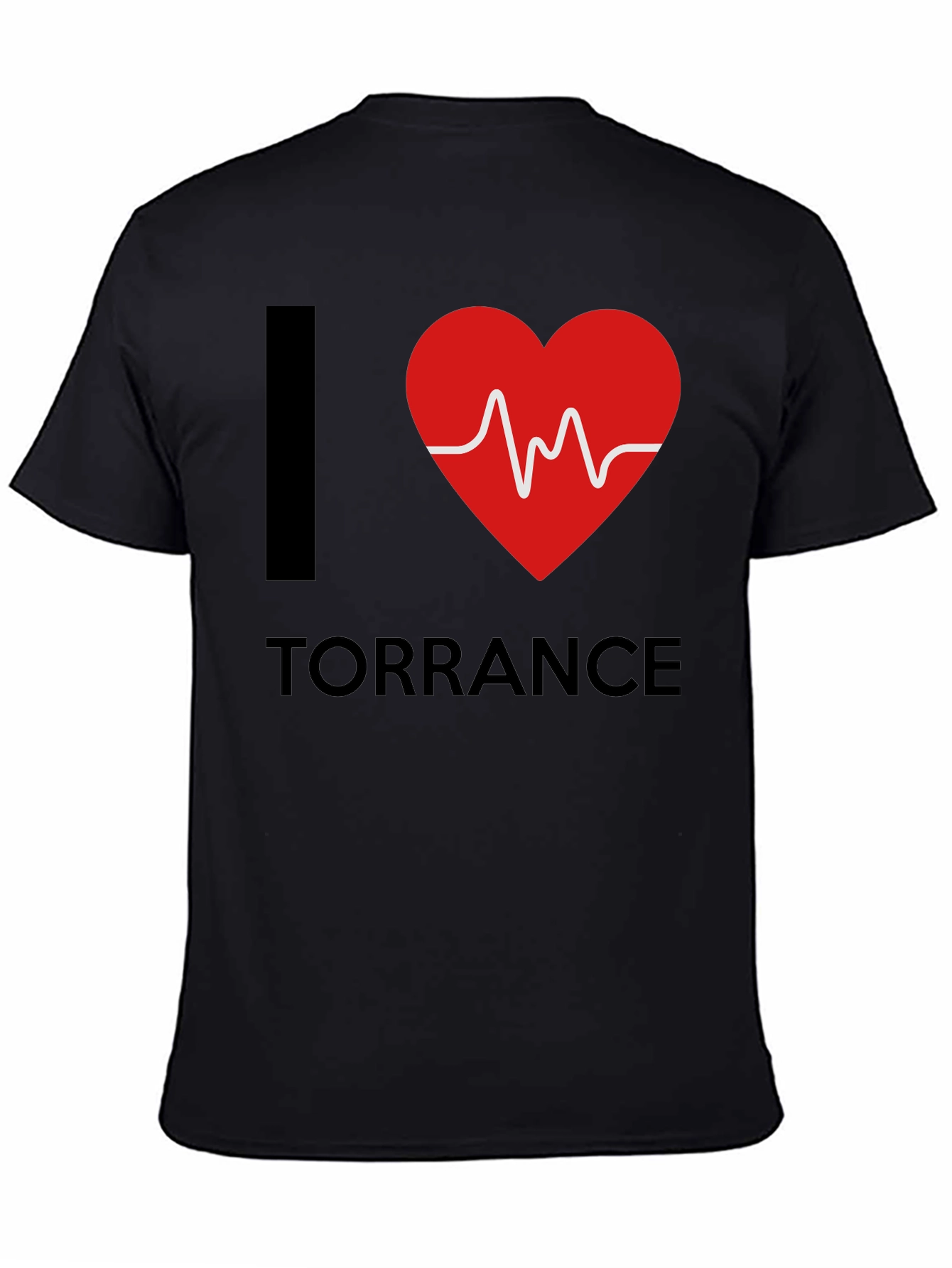 I Love Torrance T-Shirt Red Heartbeat Design