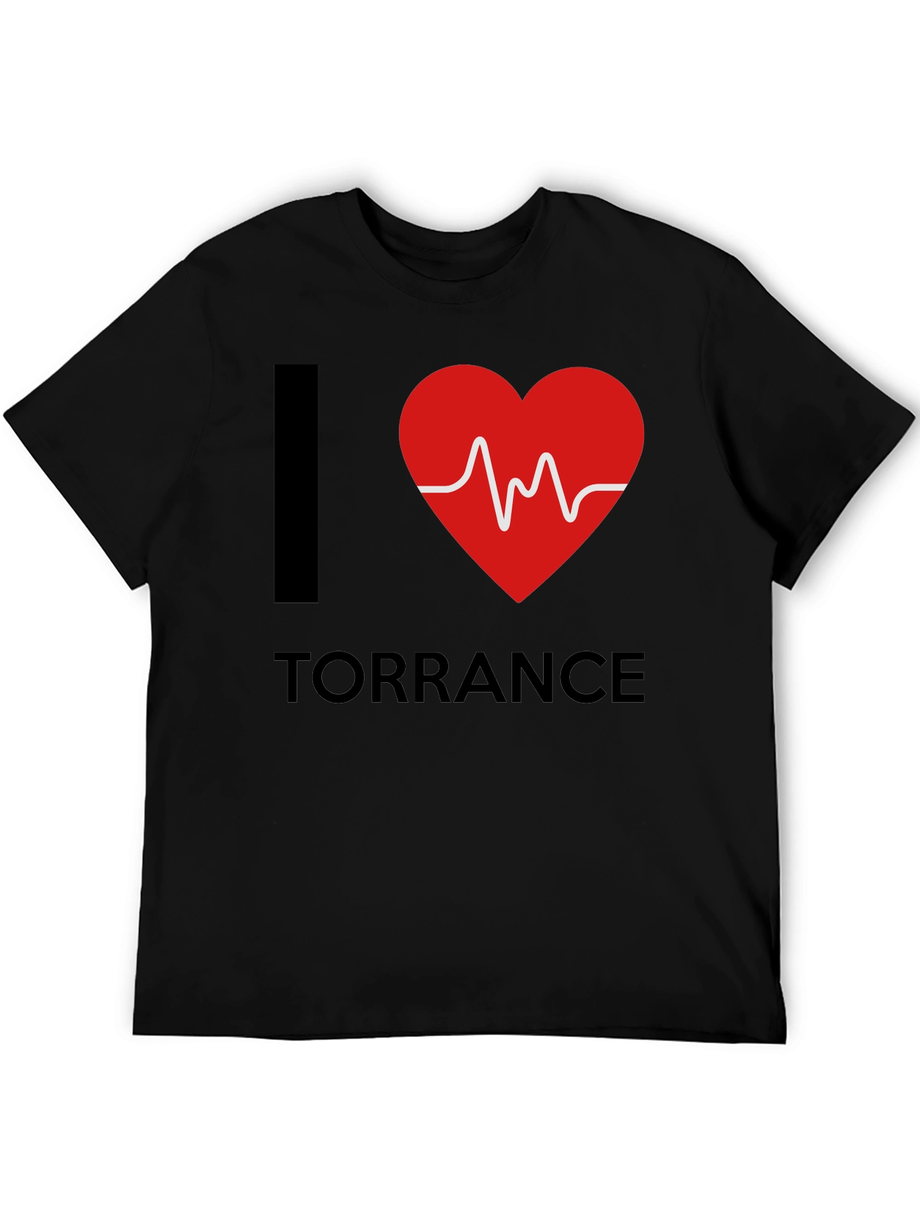 I Love Torrance T-Shirt Red Heartbeat Design