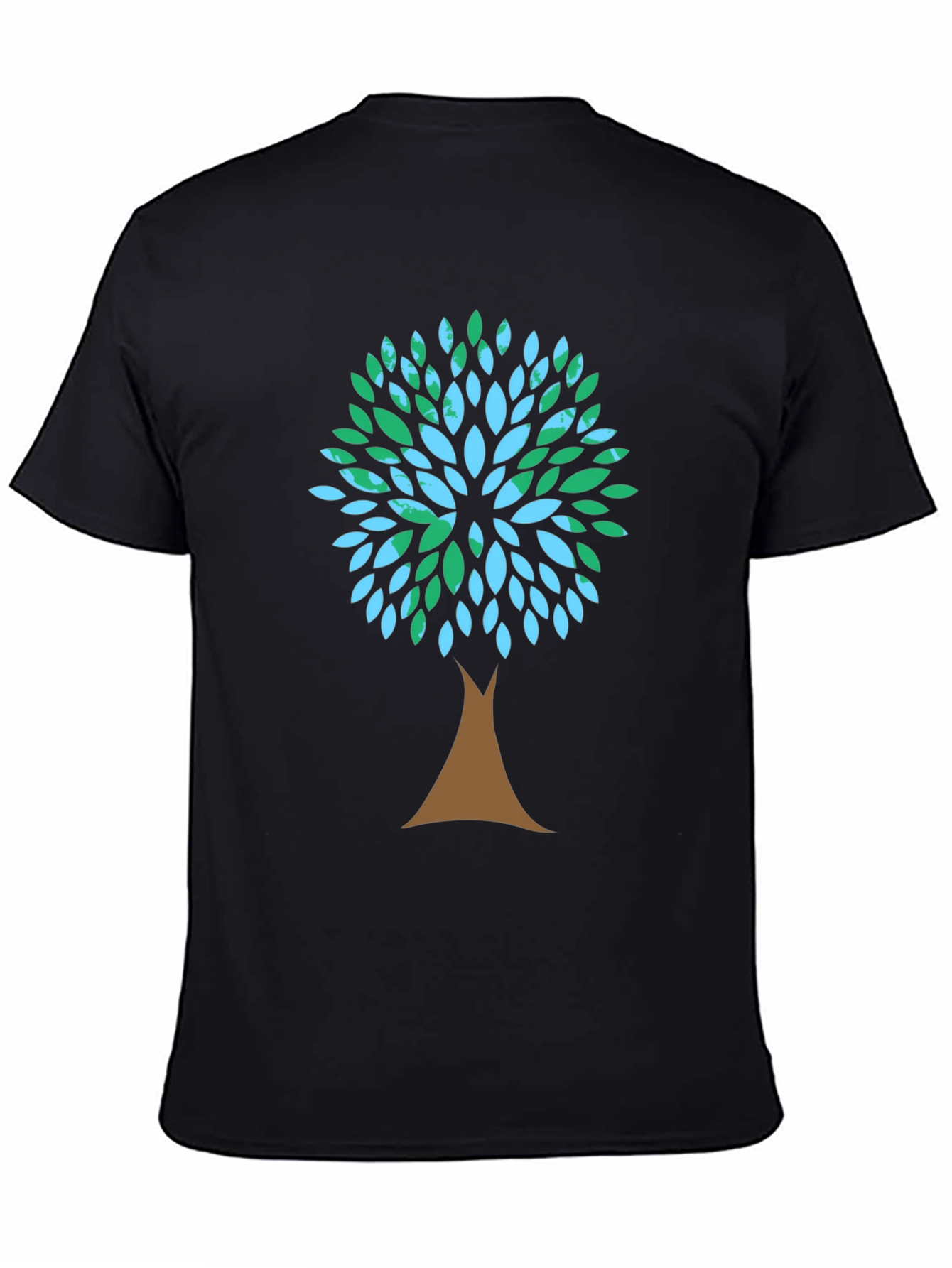 Eco-Friendly Tree Graphic Tee - Black