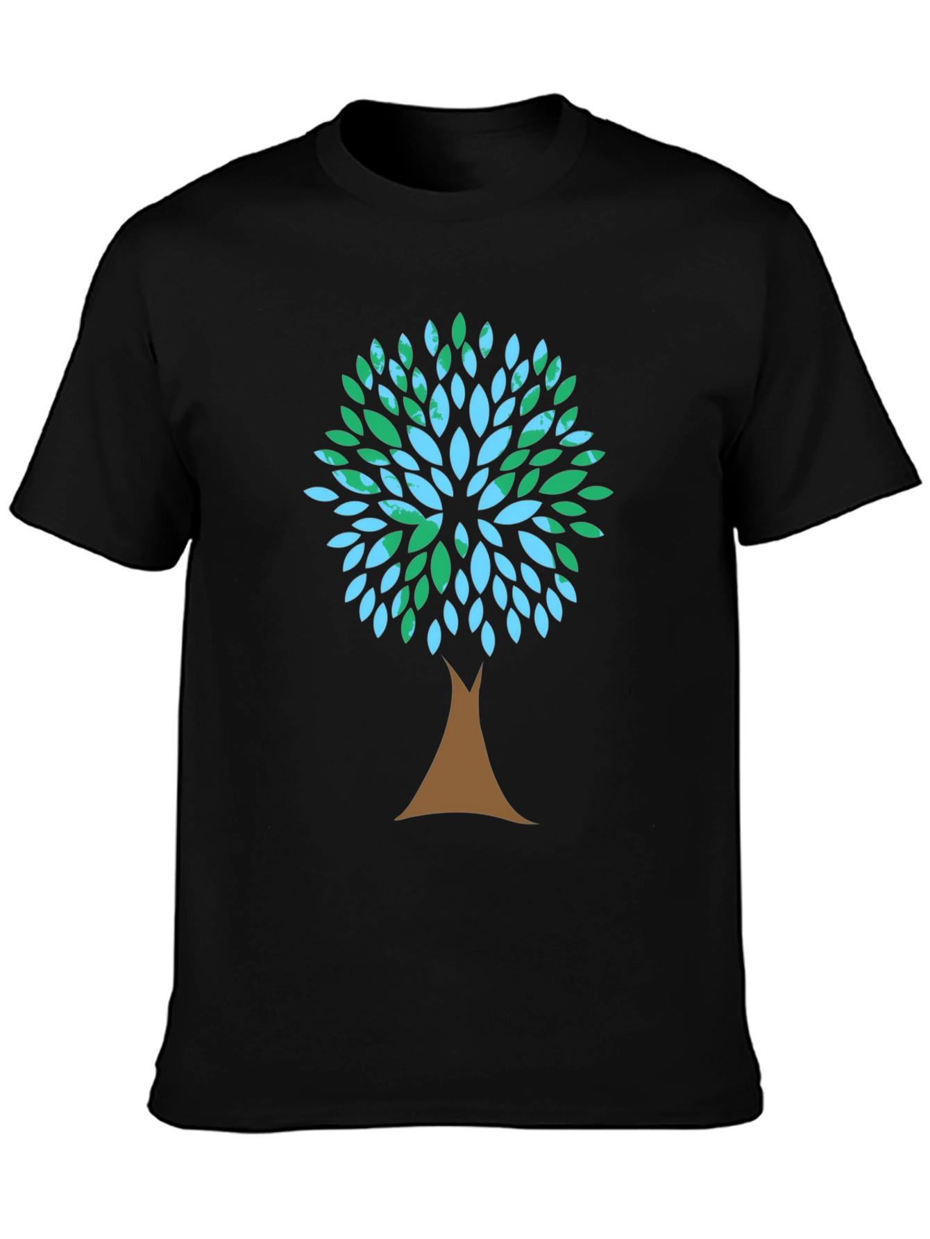 Eco-Friendly Tree Graphic Tee - Black