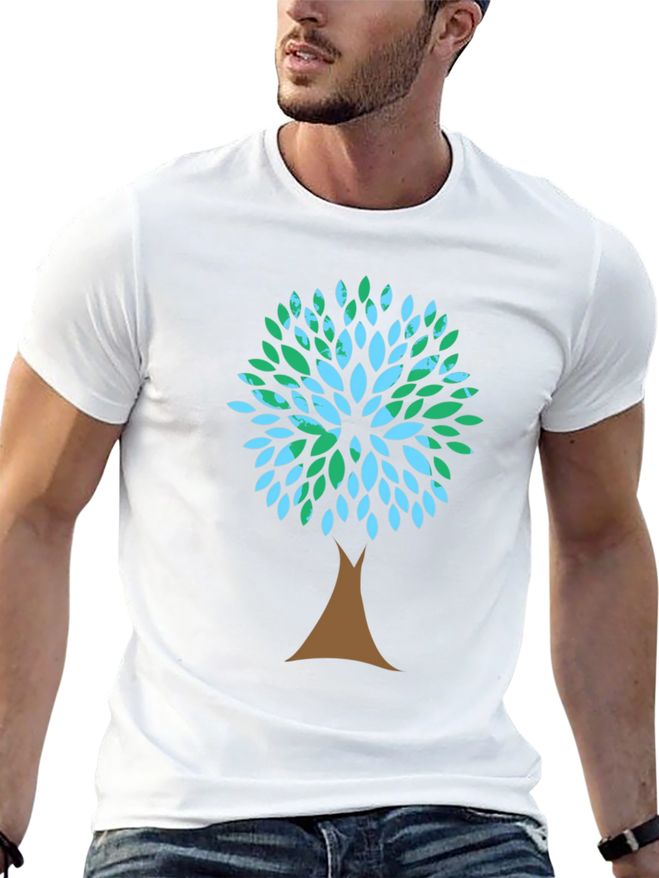 Eco-Friendly Tree Graphic Tee - Black