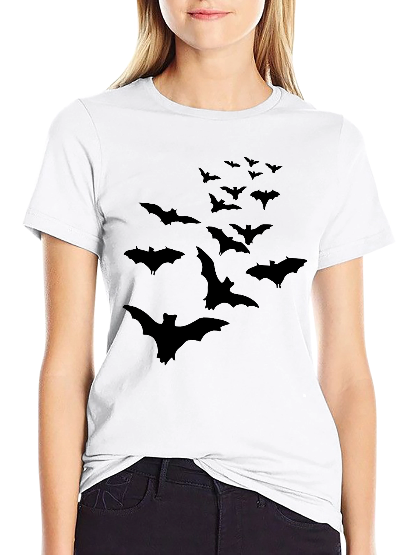 Mens Black Bat Graphic Tee - Halloween Ready!
