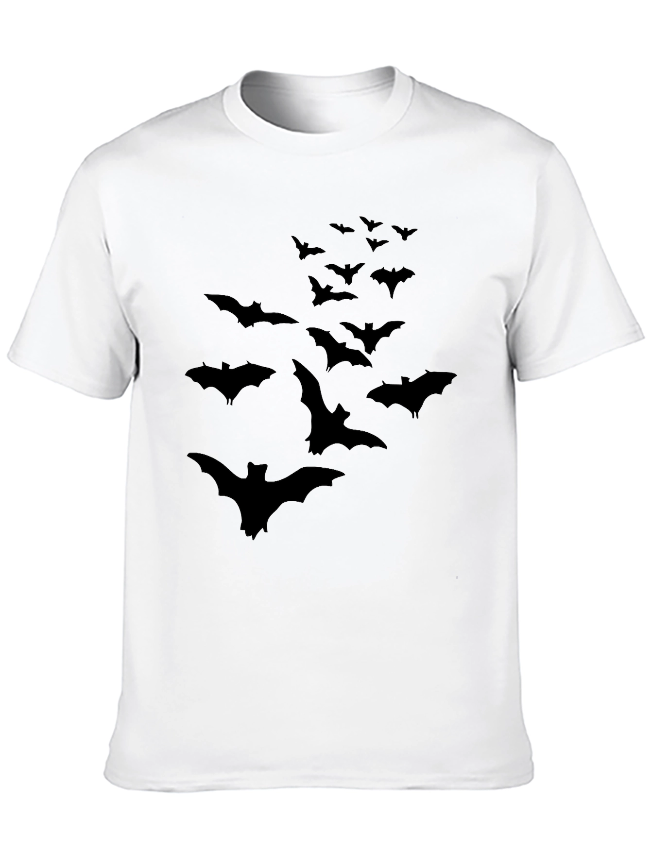 Mens Black Bat Graphic Tee - Halloween Ready!