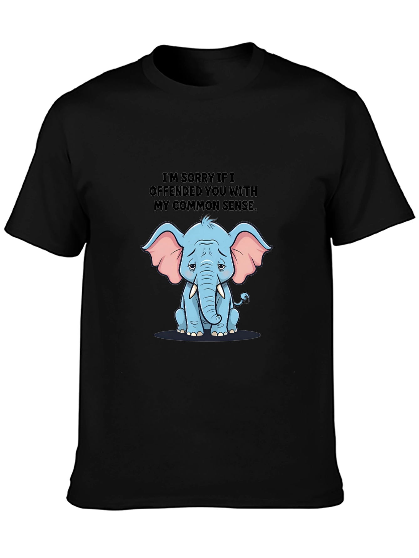 Funny Elephant Common Sense Graphic T-Shirt