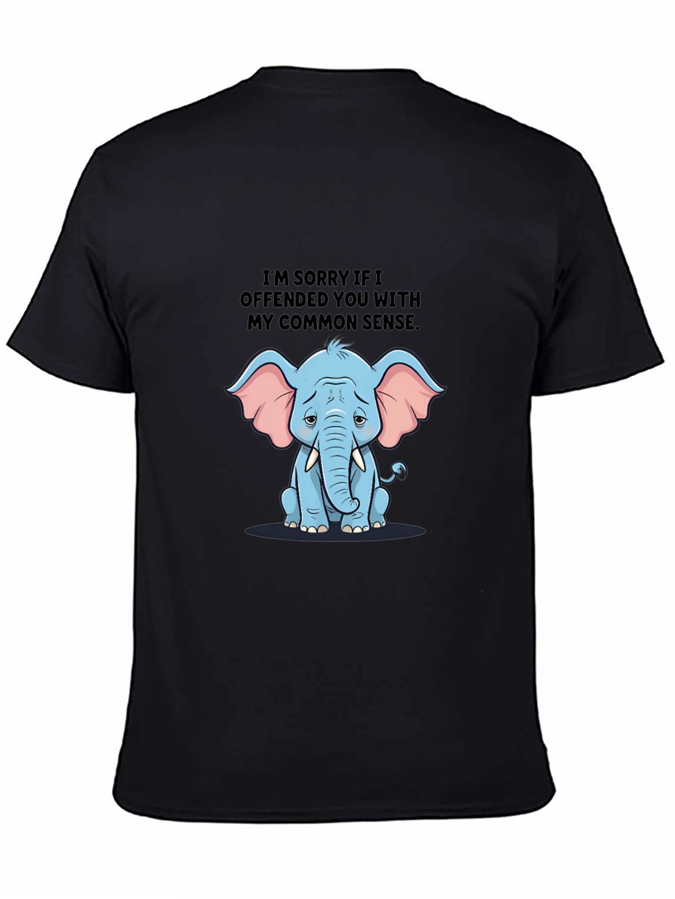 Funny Elephant Common Sense Graphic T-Shirt