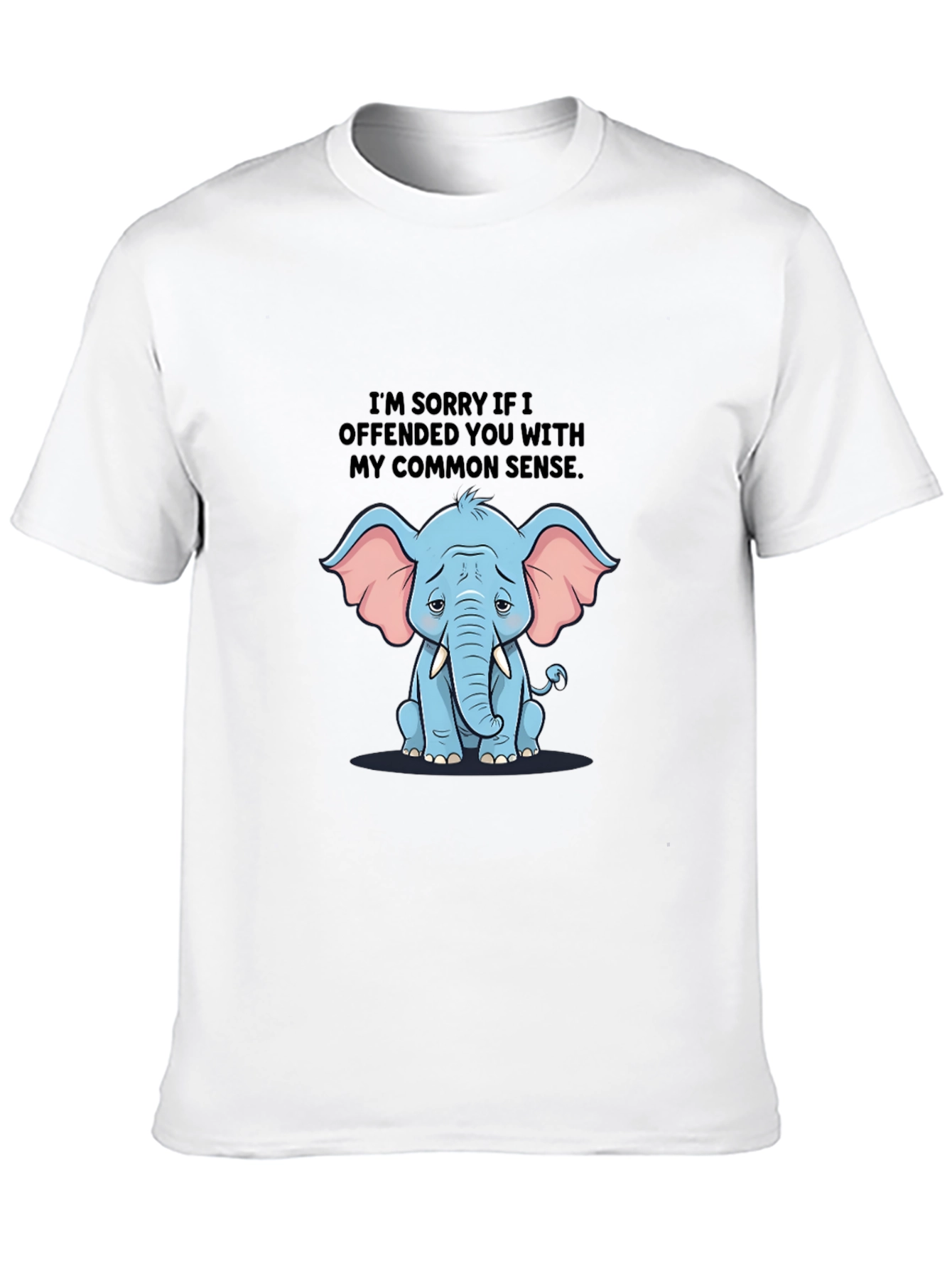 Funny Elephant Common Sense Graphic T-Shirt