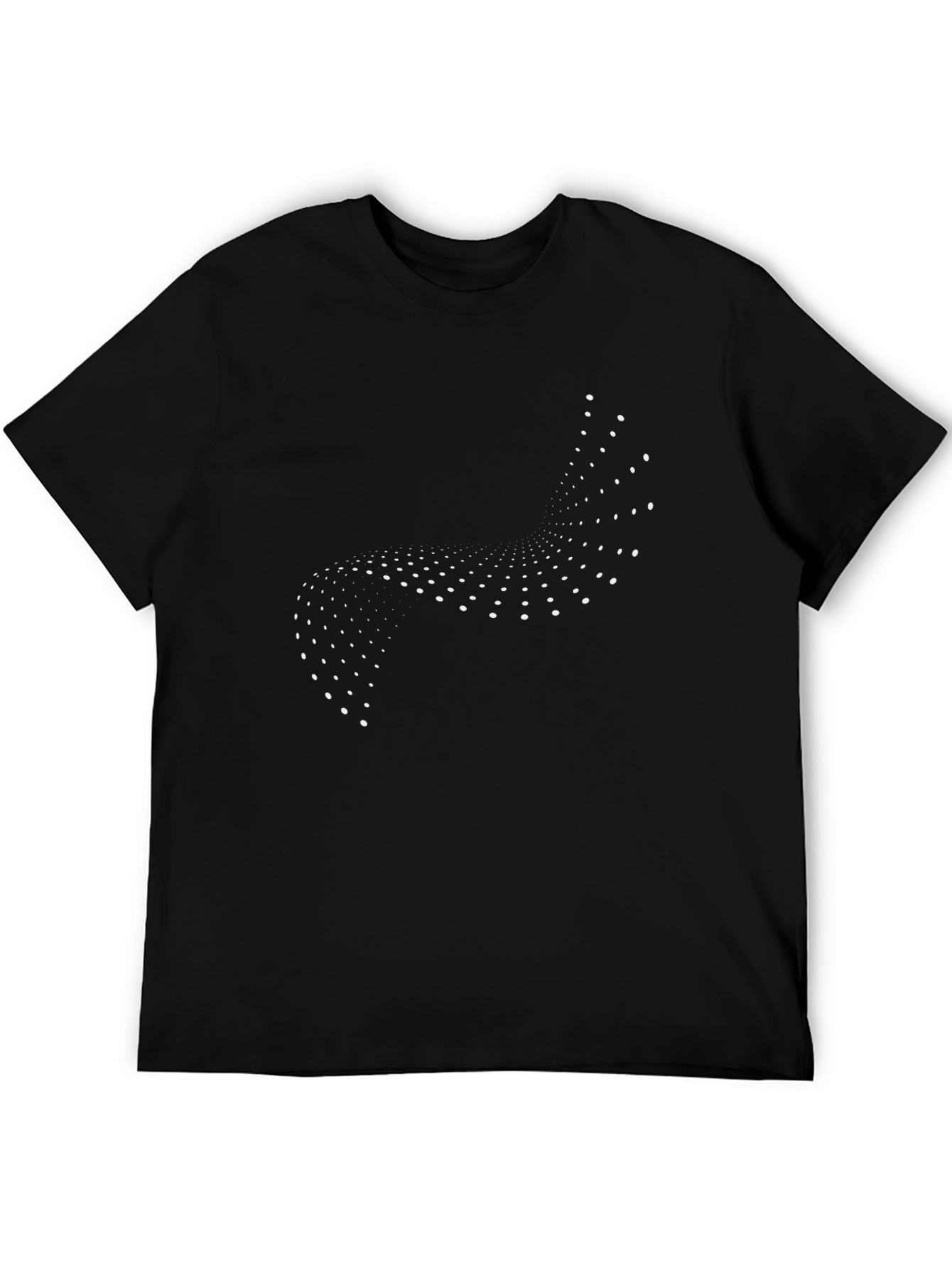 Modern Geometric Dot Pattern Black T-Shirt