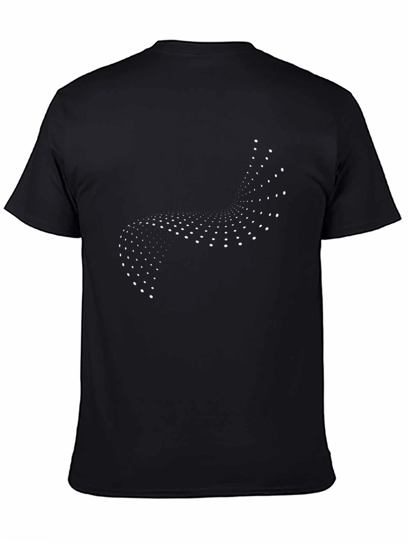 Modern Geometric Dot Pattern Black T-Shirt