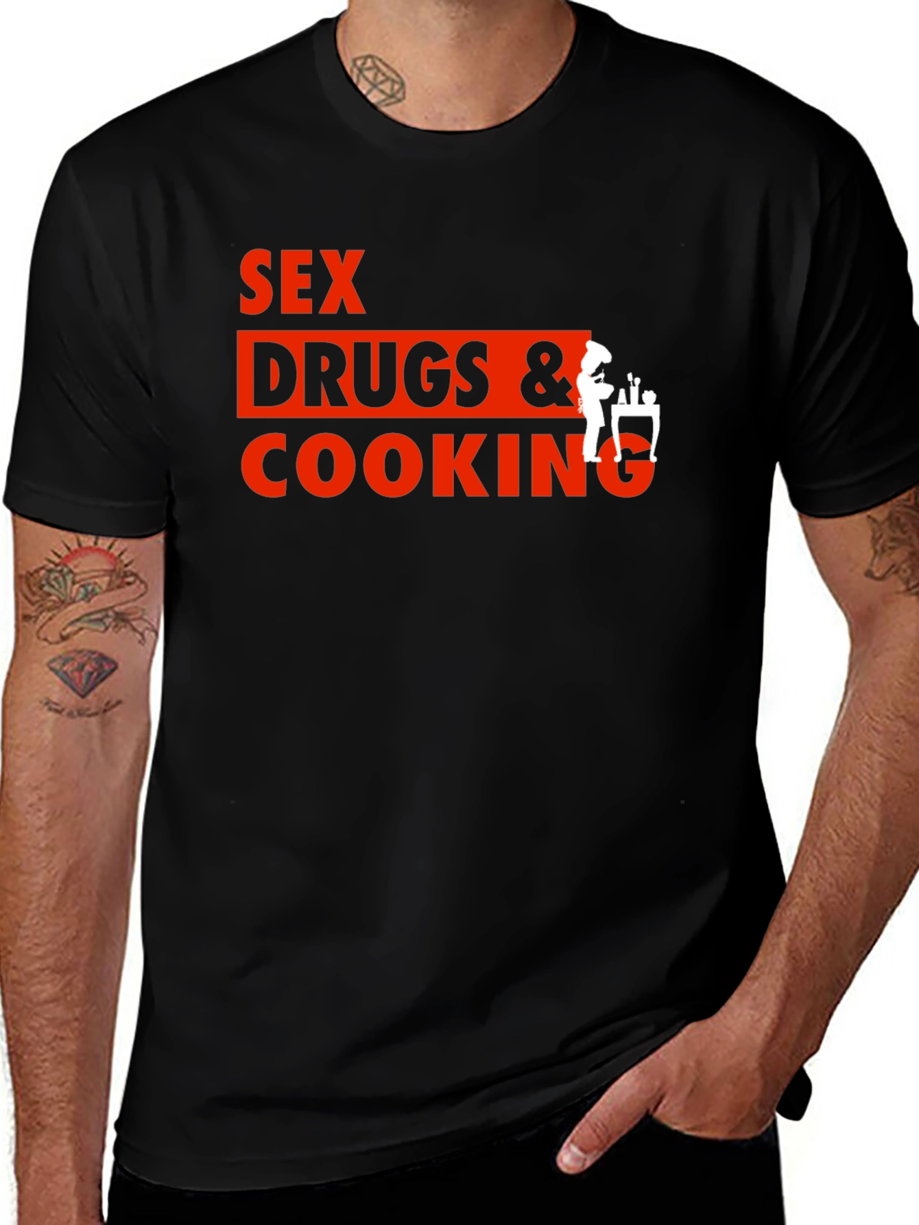 Sex Drugs and Cooking Black T-Shirt